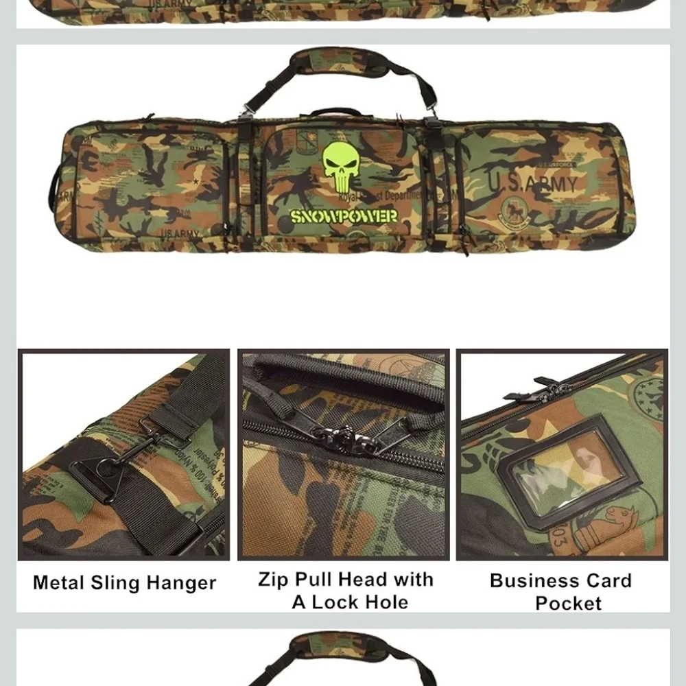 Camouflage Ski‎ Bag Snowboard Travel Skull Winter Spir